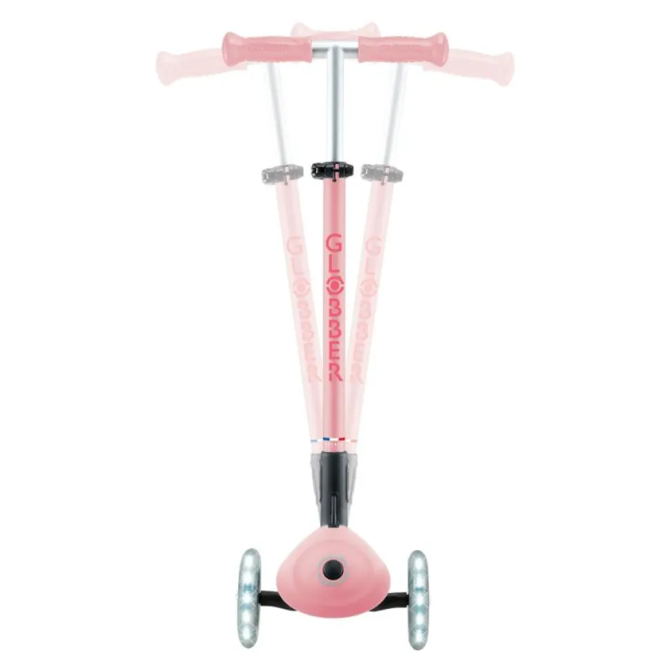 Самокат GLOBBER серии ELITE LIGHTS, пастельно-розовый, подсветочные колеса, 50кг, 3+