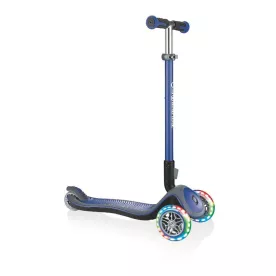 Самокат GLOBBER серии ELITE DELUXE синий, колеса с подсветкой, 50кг, 3+, 3 колеса