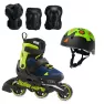 Детские ролики Rollerblade Microblade 3 WD Blue-Lime 3в1