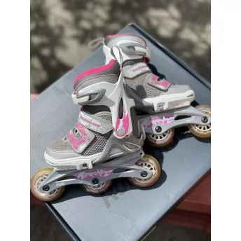 Б/У Дитячі ролики  Rollerblade Spitfire для дівчинки сіро-рожевий