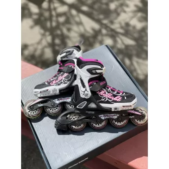 Б/У Дитячі ролики  Rollerblade Spitfire для дівчинки чорні з рожевими вставками