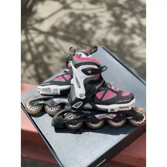 Б/У Дитячі ролики  Rollerblade Spitfire для дівчинки чорно-рожевий