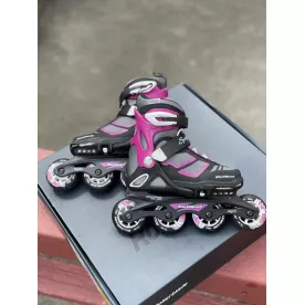 Б/У Детские ролики Rollerblade Spitfire для девочки чорно-розовые-серые