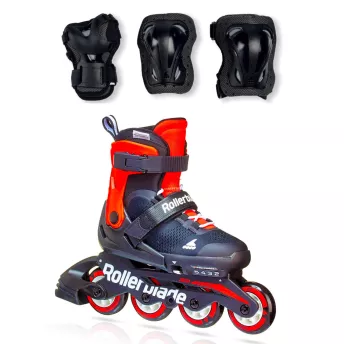 Ролики Червоні Rollerblade Microblade 2021 з комплектом захисту 2в1