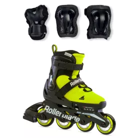 Ролики Салатовые Rollerblade Microblade 2021 с комплектом защиты 2в1