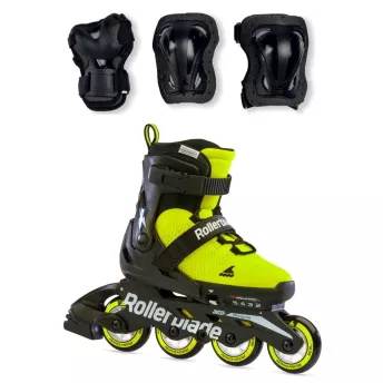 Ролики Салатовые Rollerblade Microblade 2021 с комплектом защиты 2в1