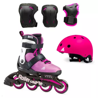 Детские ролики Rollerblade Microblade G 2022 с комплектом защиты 3в1