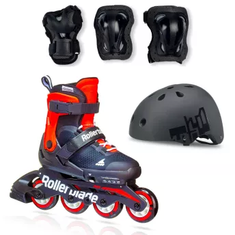 Дитячі ролики Rollerblade Microblade 2021 з комплектом захисту 3в1