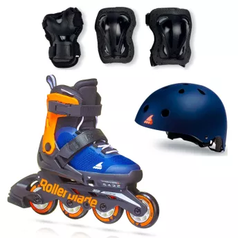 Детские ролики Rollerblade Microblade 2022 с комплектом защиты 3в1