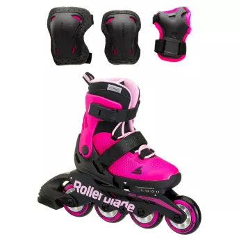Ролики Малинові Rollerblade Microblade 2020 з комплектом захисту 2в1