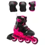 Ролики Розовый неон Rollerblade Microblade 2022 с комплектом защиты 2в1
