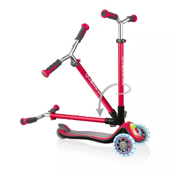 Дитячий самокат Globber Fold Up Lights Elite Prime (4+ рок) Червоний
