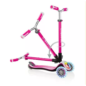 Дитячий самокат Globber Fold Up Lights Elite Prime (4+ рок) Рожевий