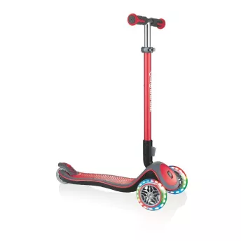 Самокат GLOBBER серії ELITE DELUXE червоний, колеса з підсвіткою, 50кг, 3+, 3 колеса