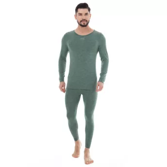 Мужское шерстяное термобелье Level Wool Long Зеленый