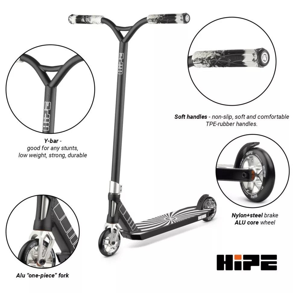 Трюковой самокат Hipe H10 Silver-black