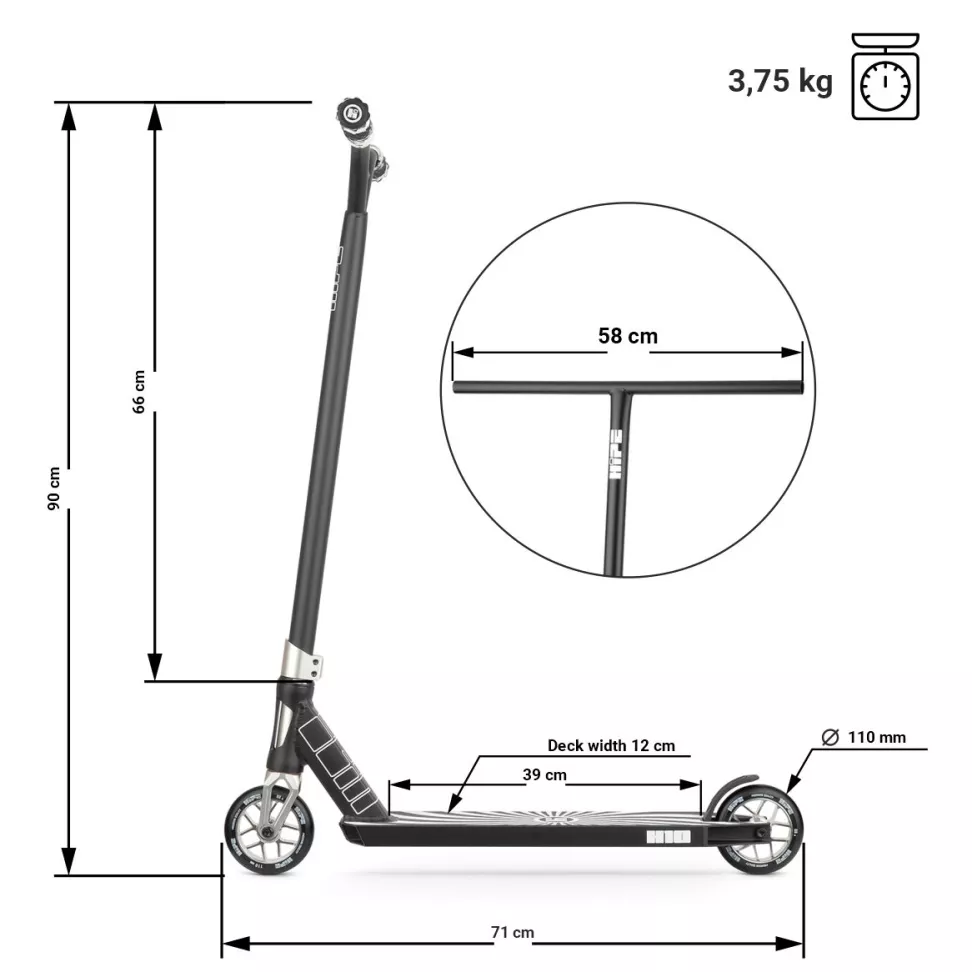Трюковой самокат Hipe H10 Silver-black