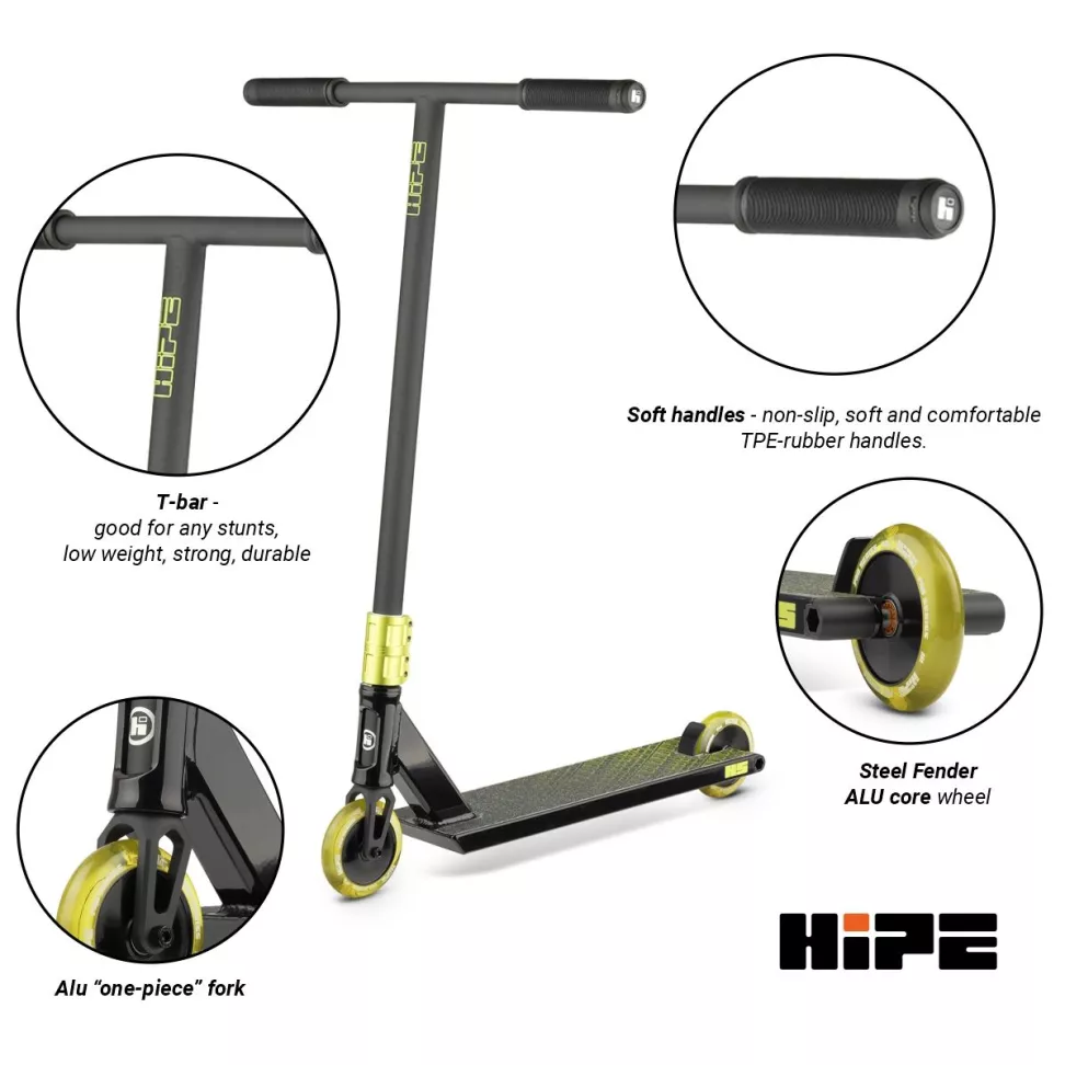 Трюковий самокат Hipe H5 2022 Black-lime