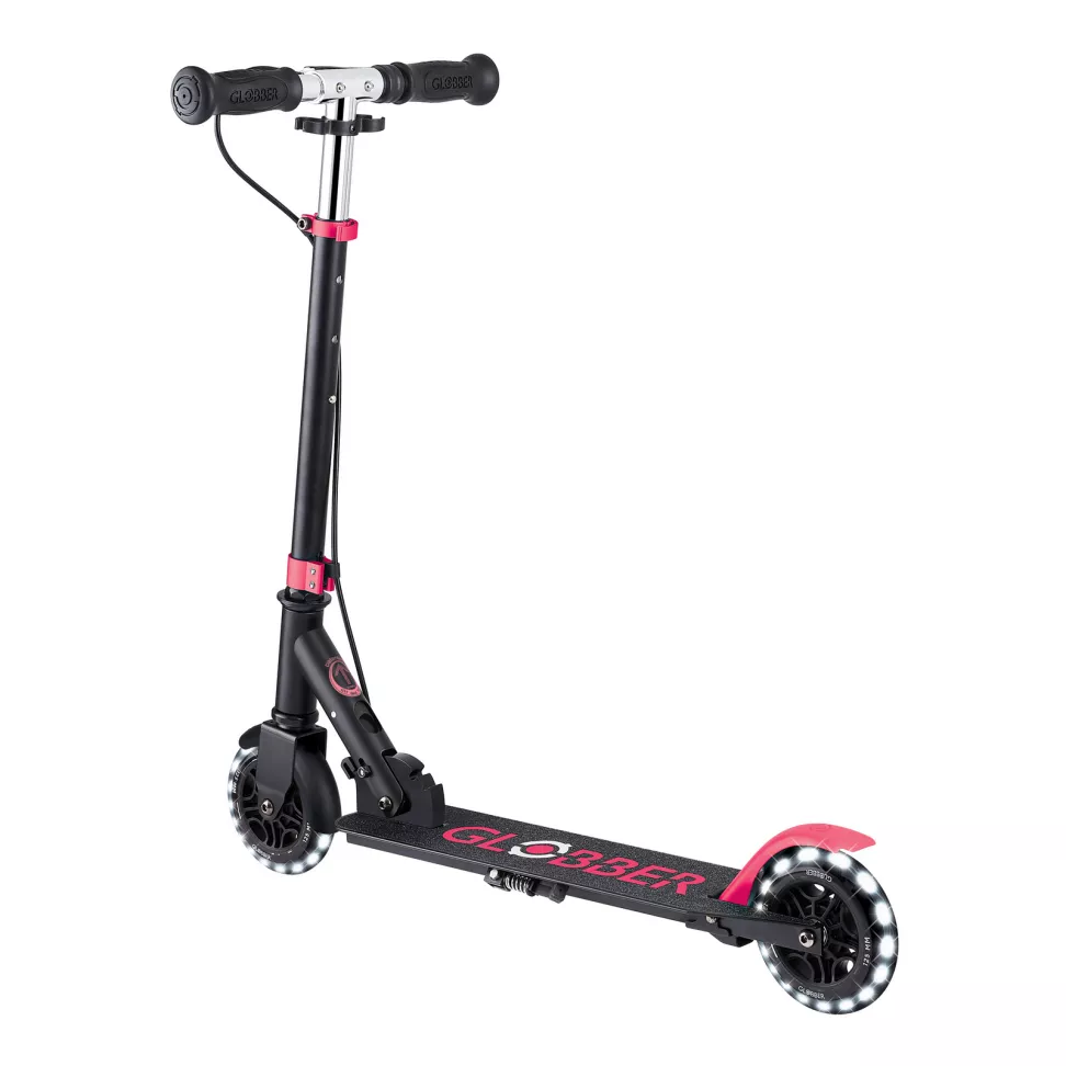 Самокат дитячий GLOBBER FLOW ELEMENT JUNIOR LIGHTS 2025 Black-Pink 3+