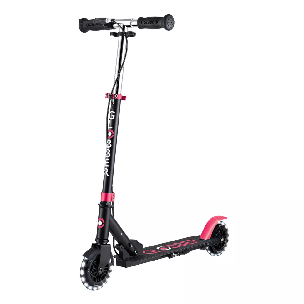 Самокат дитячий GLOBBER FLOW ELEMENT JUNIOR LIGHTS 2025 Black-Pink 3+