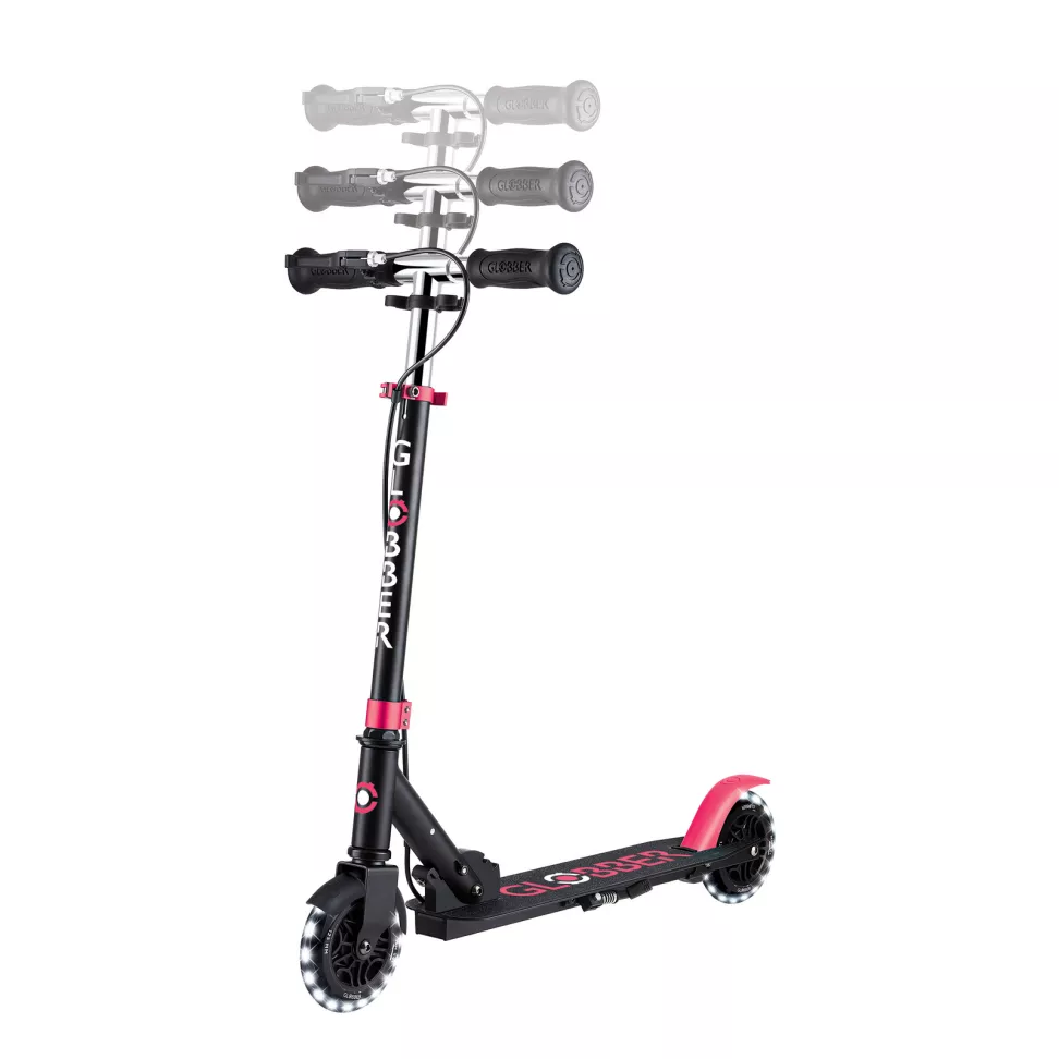 Самокат дитячий GLOBBER FLOW ELEMENT JUNIOR LIGHTS 2025 Black-Pink 3+