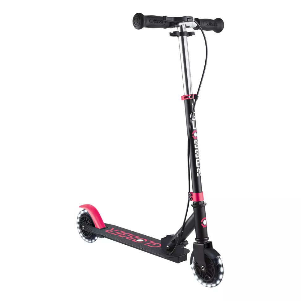 Самокат дитячий GLOBBER FLOW ELEMENT JUNIOR LIGHTS 2025 Black-Pink 3+