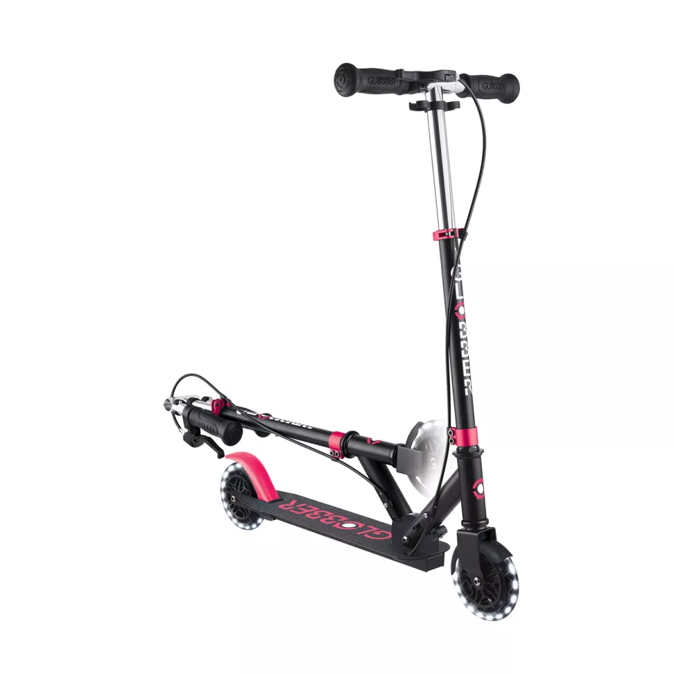 Самокат дитячий GLOBBER FLOW ELEMENT JUNIOR LIGHTS 2025 Black-Pink 3+