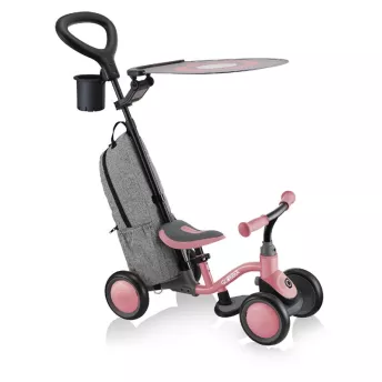 Беговел детский GLOBBER LEARNING BIKE 3-в-1 DELUXE, розовый, до 20 кг, 4 колеса