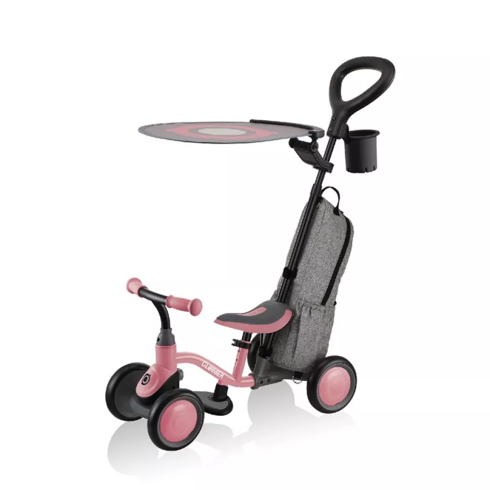 Беговел детский GLOBBER LEARNING BIKE 3-в-1 DELUXE, розовый, до 20 кг, 4 колеса