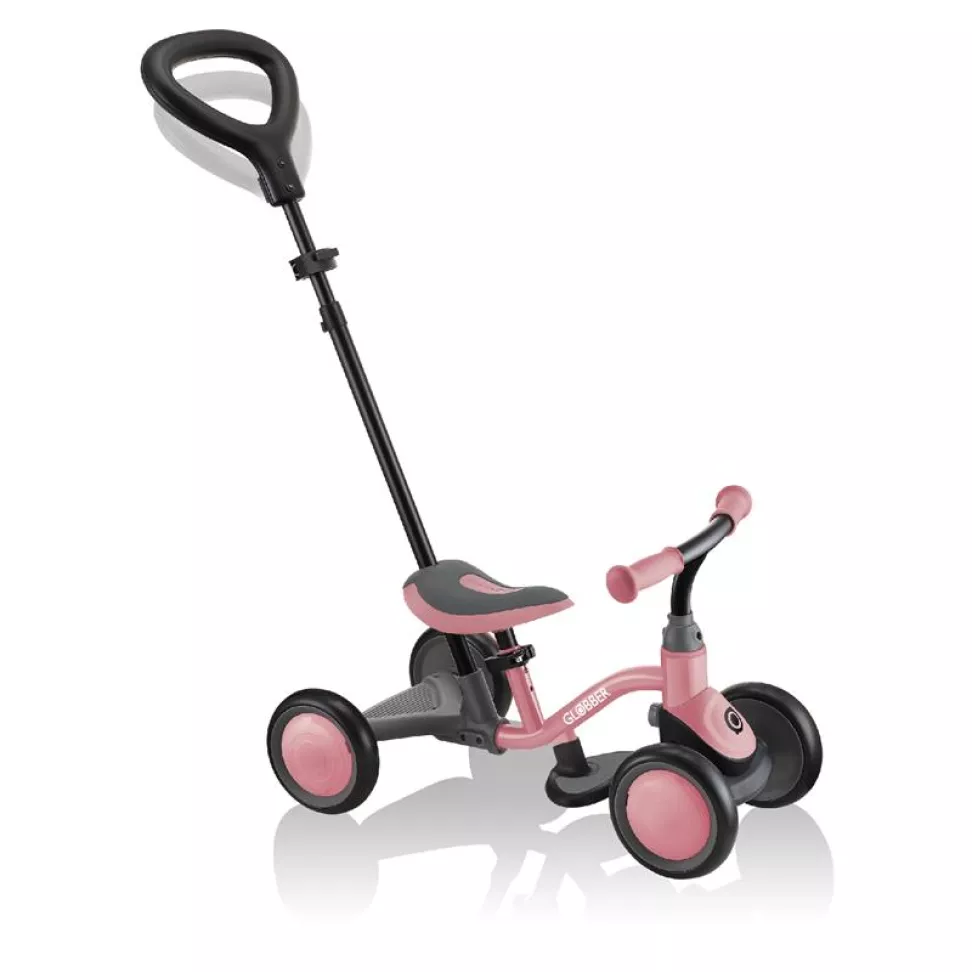 Беговел детский GLOBBER LEARNING BIKE 3-в-1 DELUXE, розовый, до 20 кг, 4 колеса