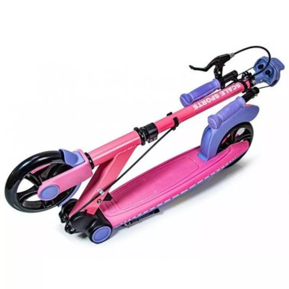 Самокат двоколісний Scale Sports SS-19 Рожевий Ручне гальмо