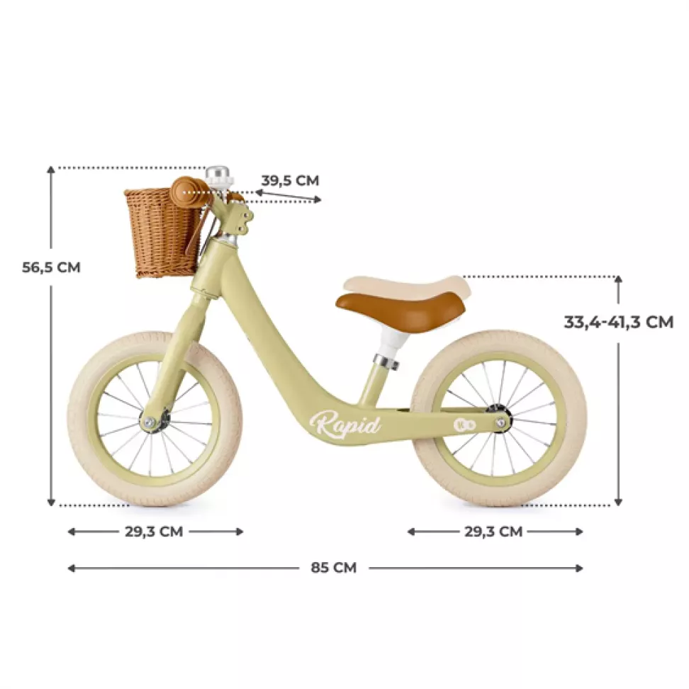 Беговел Kinderkraft Rapid 2, 12" зеленая савана (KRRAPI02GRE0000)