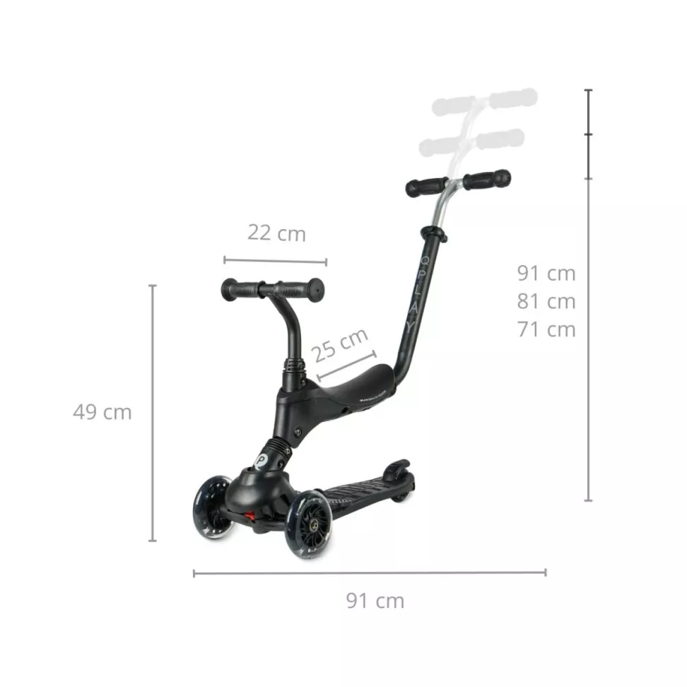 Детский самокат 3 в 1 Qplay Sema Pro Black