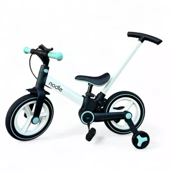 Велосипед трансформер 4в1 Nadle Go-Up з батьківською ручкою та гальмом White-Azurro