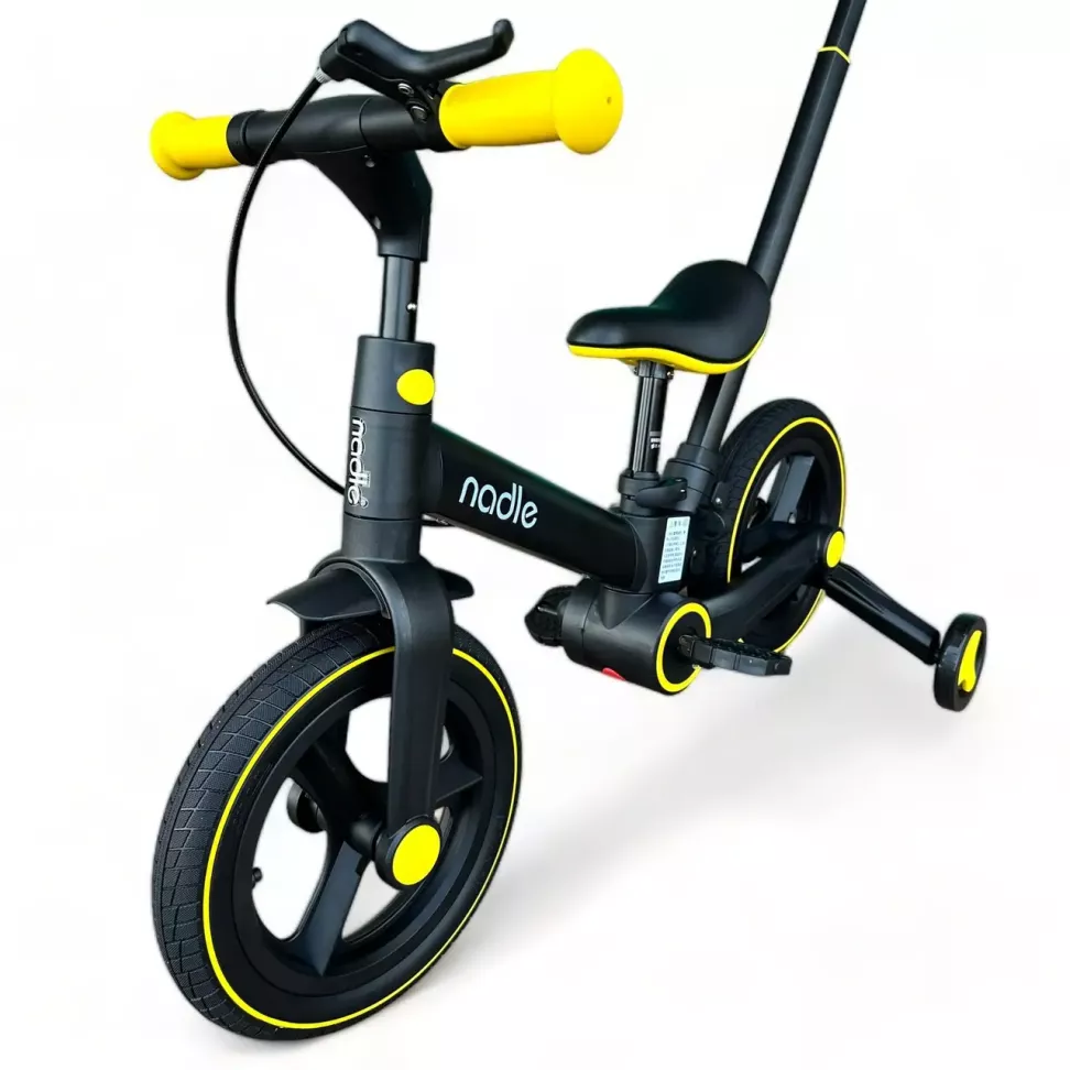 Велосипед трансформер 4в1 Nadle Go-Up з батьківською ручкою та гальмом Black