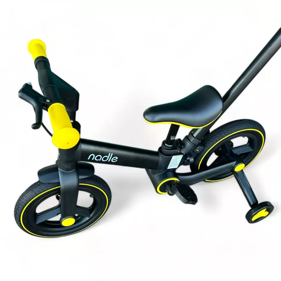 Велосипед трансформер 4в1 Nadle Go-Up з батьківською ручкою та гальмом Black