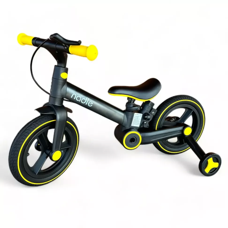 Велосипед трансформер 4в1 Nadle Go-Up з батьківською ручкою та гальмом Black