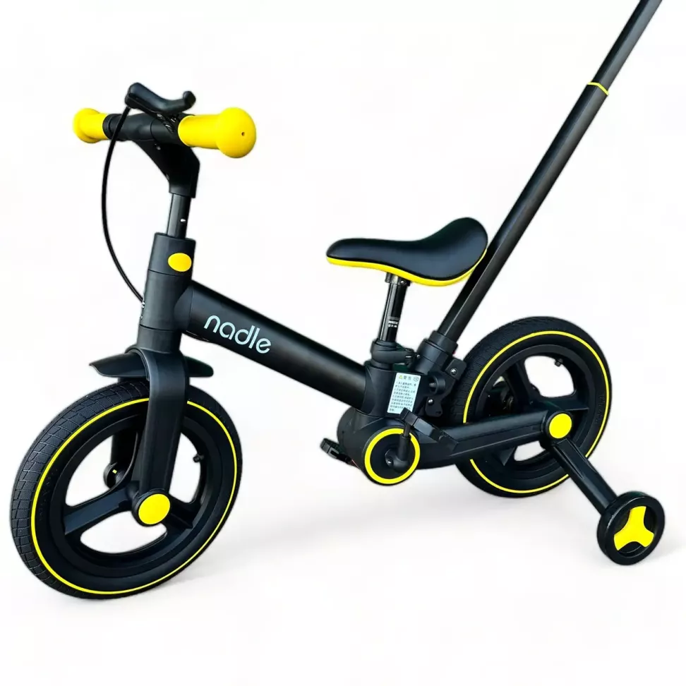 Велосипед трансформер 4в1 Nadle Go-Up з батьківською ручкою та гальмом Black