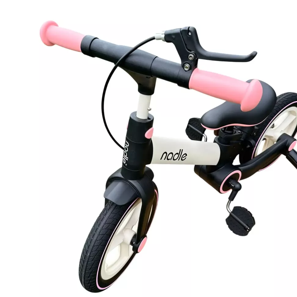 Велосипед трансформер 4в1 Nadle Go-Up з батьківською ручкою та гальмом Pink
