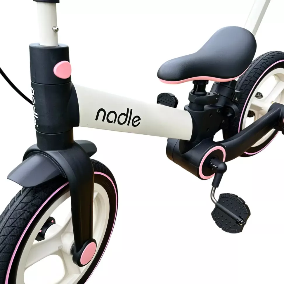 Велосипед трансформер 4в1 Nadle Go-Up з батьківською ручкою та гальмом Pink