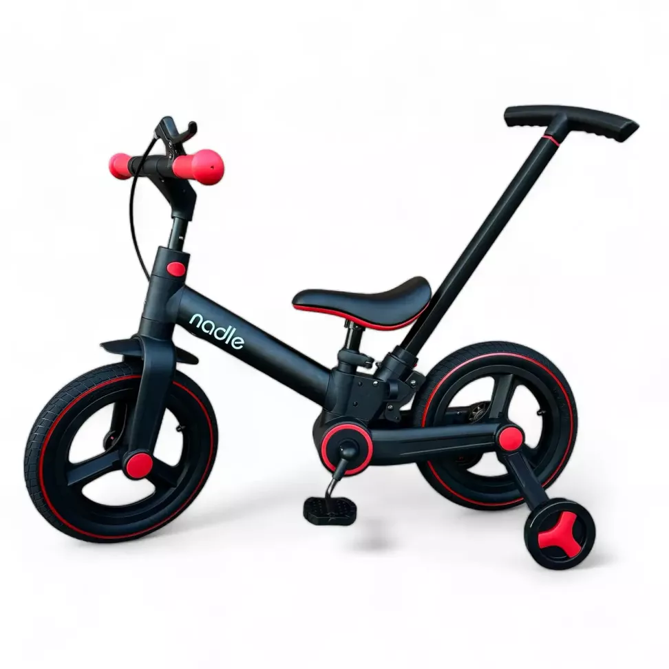Велосипед трансформер 4в1 Nadle Go-Up з батьківською ручкою та гальмом Red