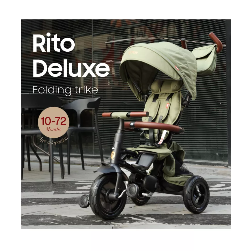 Трехколесный складной велосипед Qplay Rito Deluxe Rubber Grey