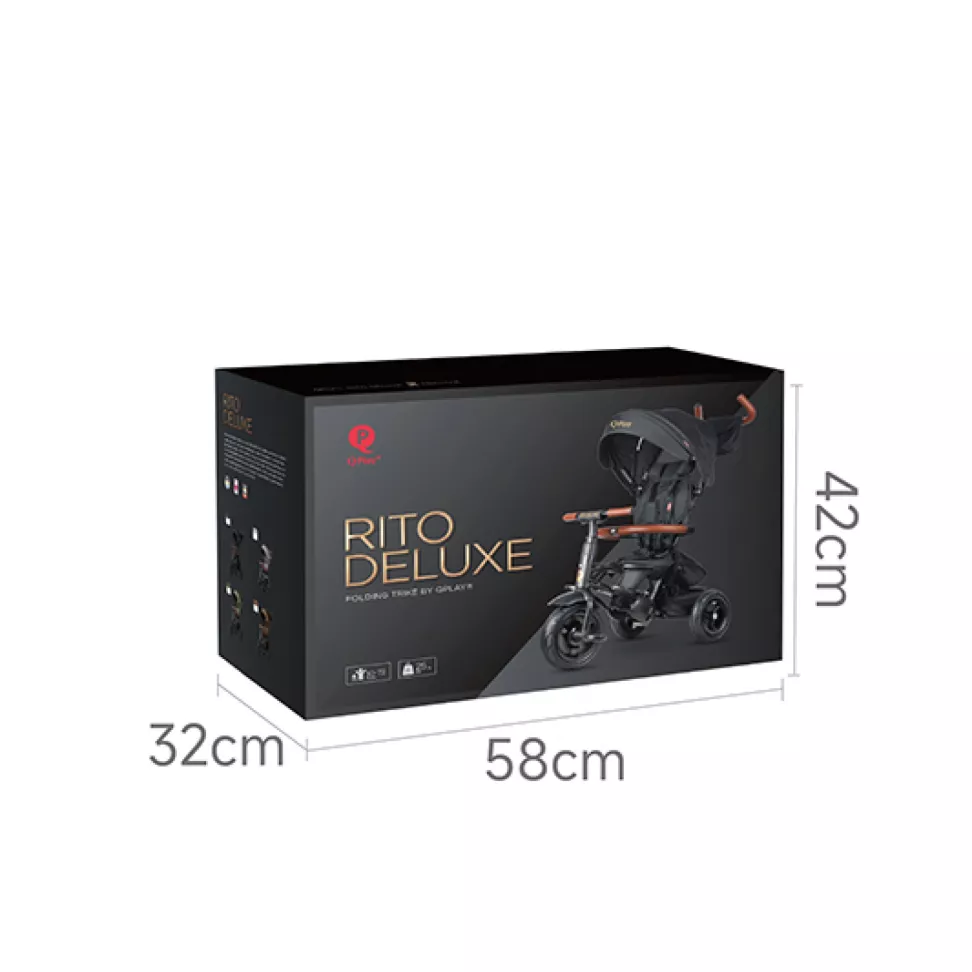 Трехколесный складной велосипед Qplay Rito Deluxe Rubber Grey