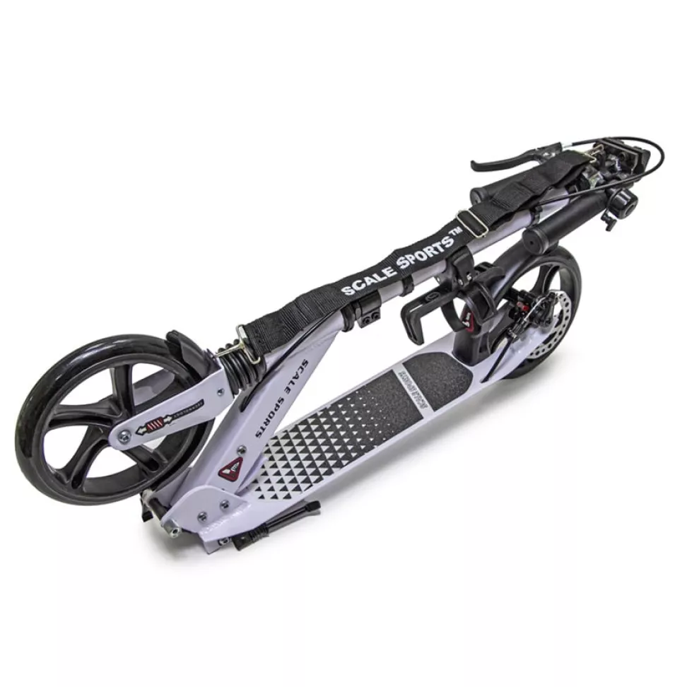 Самокат двухколёсный  Scale Sports SS-12 белый с дисковыми тормозами