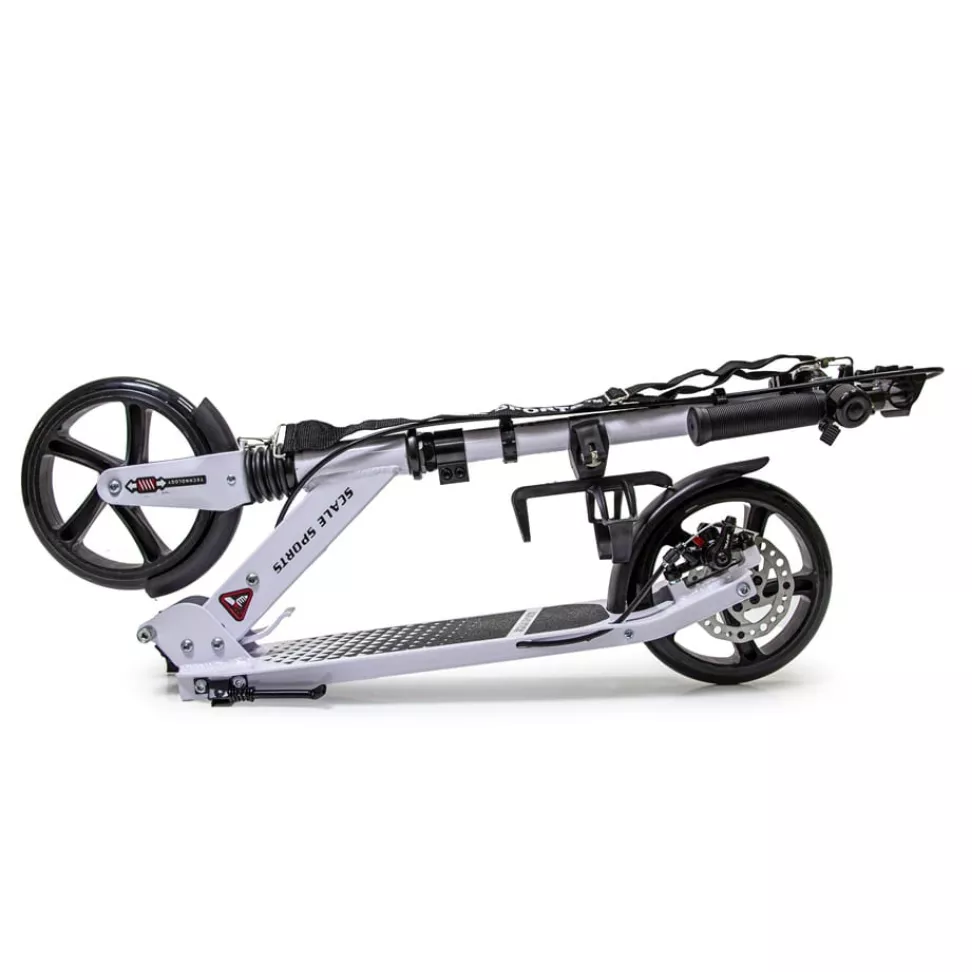 Самокат двухколёсный  Scale Sports SS-12 белый с дисковыми тормозами