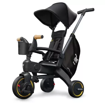 Складной детский трехколесный велосипед с родительской ручкой 5в1 Doona Liki Trike S5 Nitro Black