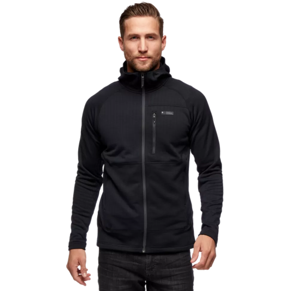 Чоловіча флісова кофта з рукавом реглан Black Diamond Factor Hoody, S - Black (BD 744040.0002-S)