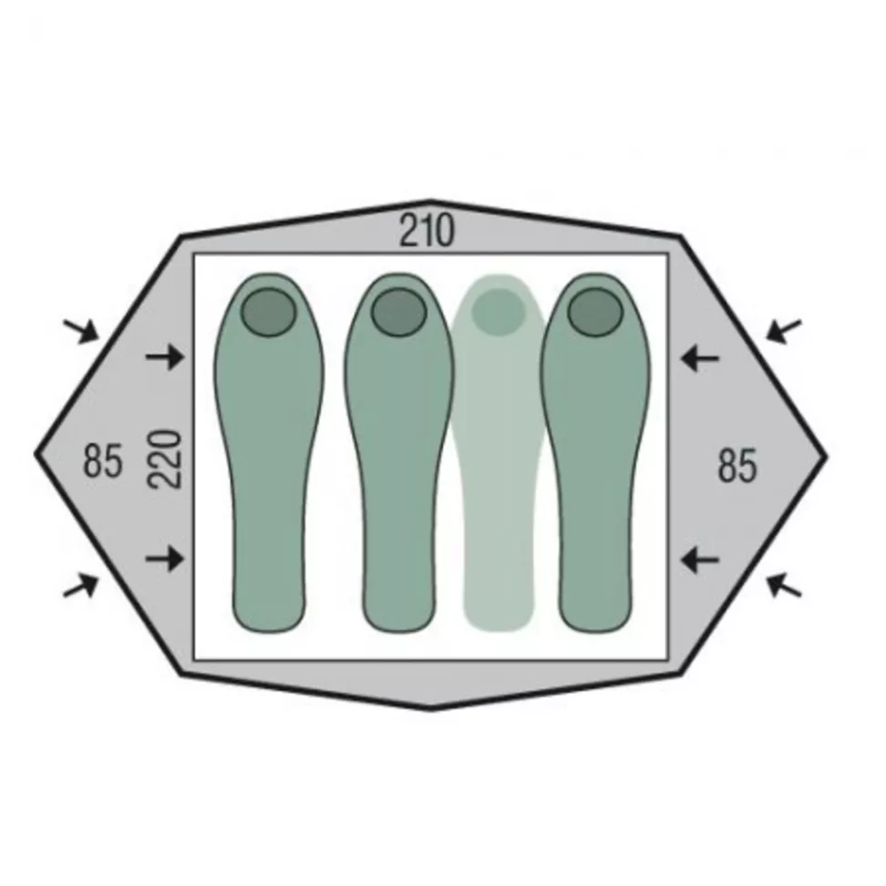 Палатка трехместная Pinguin Gemini 210, Green (PNG 112)