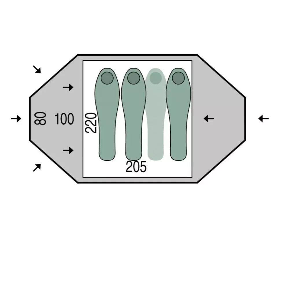 Палатка трехместная Pinguin Tornado 3 Duralu,, Green, р. (PNG 124.3)