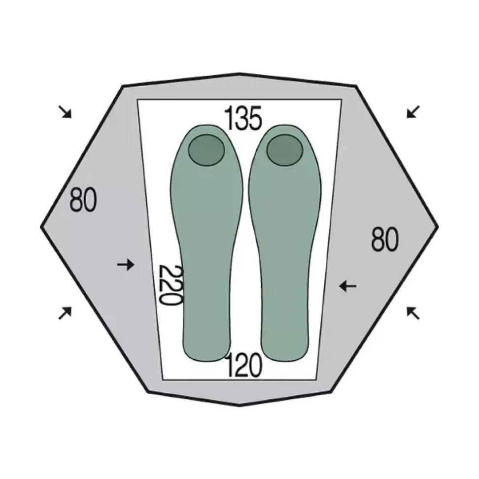Палатка двухместная Pinguin Aero 2 DAC, Green (PNG 140644)